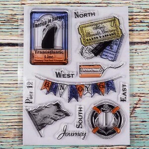 Bon voyage travel Francobolli chiari Sigilli in gomma per carta da scrapbooking fai-da-te per fare fogli di francobolli per artisti di carta