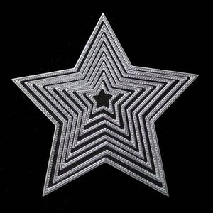 Moldes de corte de metal namic, 8 peças, estrelas, modelos de aço carbono, estênceis para scrapbooking/álbum de fotos, gravação decorativa