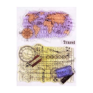Weltkarte Reise Transparent Klar Silikon Stempel/Siegel für DIY Scrapbooking/Fotoalbum Dekorative klar stempelbögen