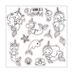 Mermaid want to be a unicorn Clear stamps Rubber seals for DIY scrapbooking card making paper artist stamp sheet