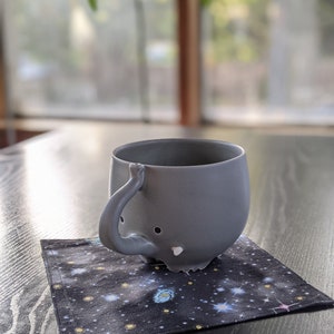 Space Cloth Napkins, Kitchen Linens, Lunch or Cocktail Napkins, Celestial Stars black fabric set of 4 7.5 x 7.5 image 2
