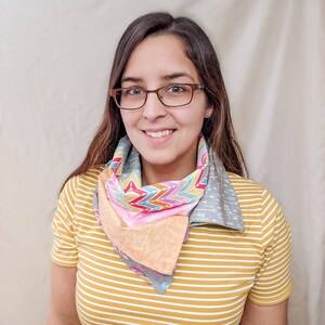 Feathers and Arrows Patchwork Infinity Scarf Foulard Infini Plumes et Flèches image 2