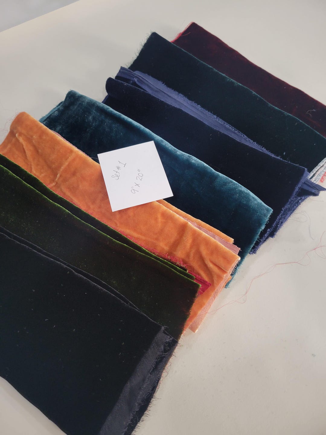 Velvet Rummage Velvet Scraps Bundles Assorted Colors Sets of 7. Measure About 9
