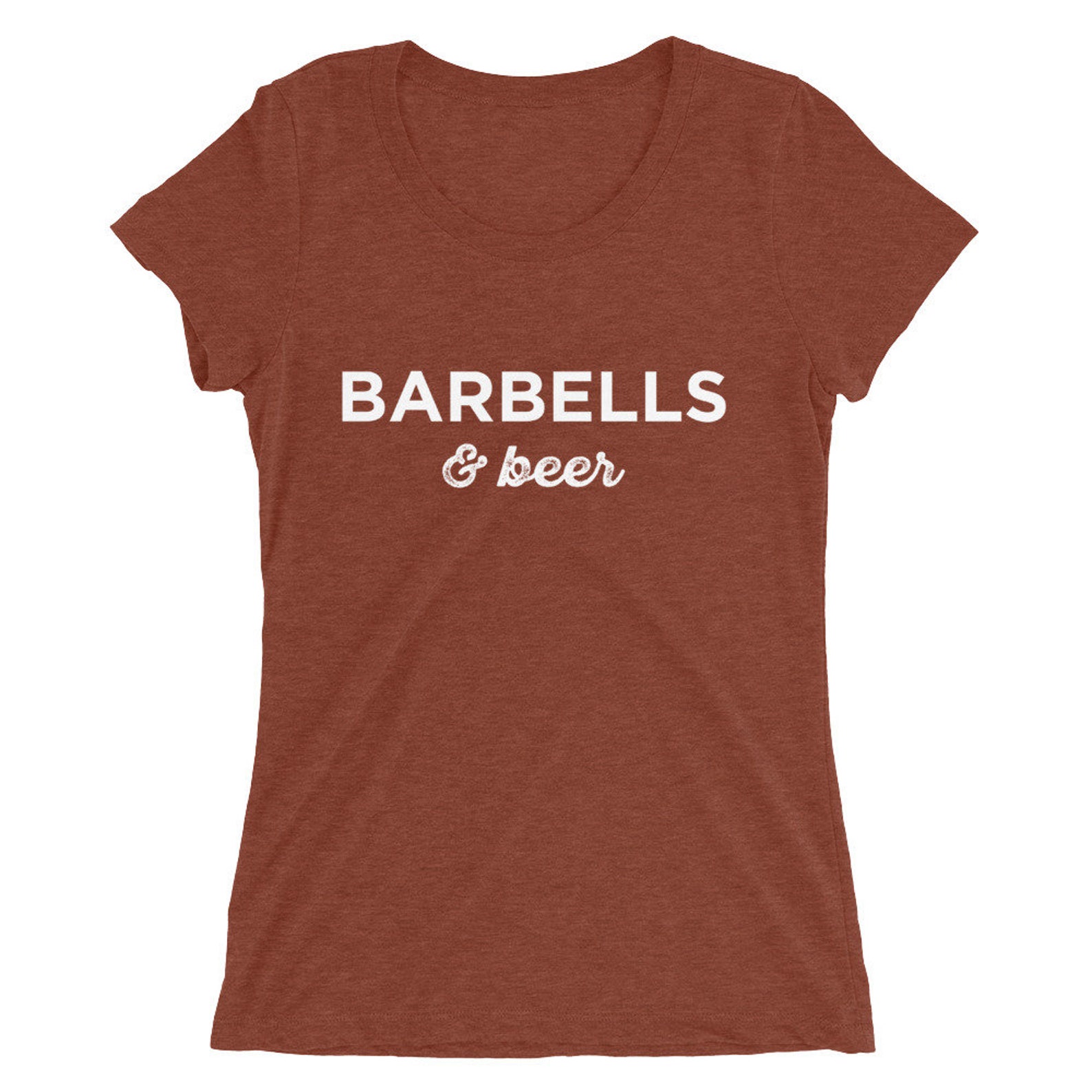 Barbells & Beer Women's Short Sleeve Tshirt, Shirt, Workout Shirt, Gym