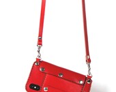 Crossbody Phone Case Samsung Galaxy S21 S20 FE Note 20, Note 20 Ultra, Note 20 Ultra 5G Leather Wallet Case Crossbody Strap Handmade
