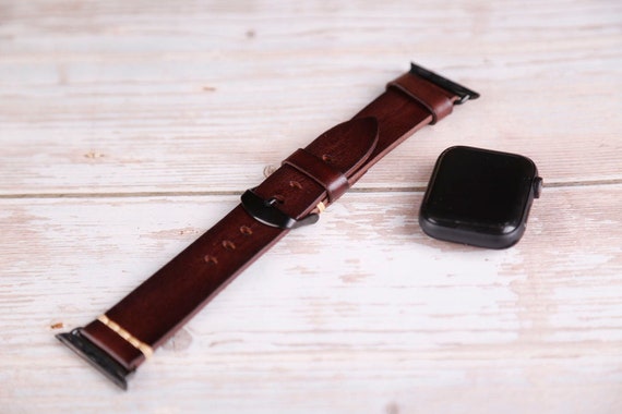 Rose Gold & Chocolate Leather Bracelet for Apple Watch 40mm  display picture 3