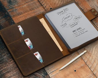 reMarkable PaperPureカバー対応のパーソナライズレザー製ペンポーチ、タブレットフォリオケース 2BSRE01