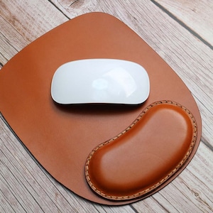 Mauspad Leder ergonomisch Handgelenk Stütze Bräutigam Geschenk Mauspad Corporate Geschenk Freund Geschenk personalisiert, Valentinstag Geschenk