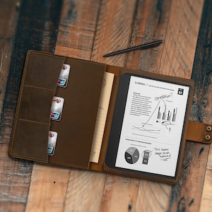 Personalisierte Leder Kindle Scribe 2024 Tasche Stifttasche, Amazon Fire Max 11 Hülle, Fire HD 10 2023, Kindle Scribe 2022 Tablet Tasche, Kartenhalter