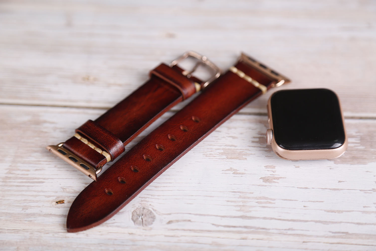 Pure Yellow Leather Watch Bandleather Watch Band Silverrose Etsy