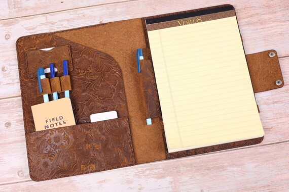  Personalized vintage leather notepad holder for TOPS