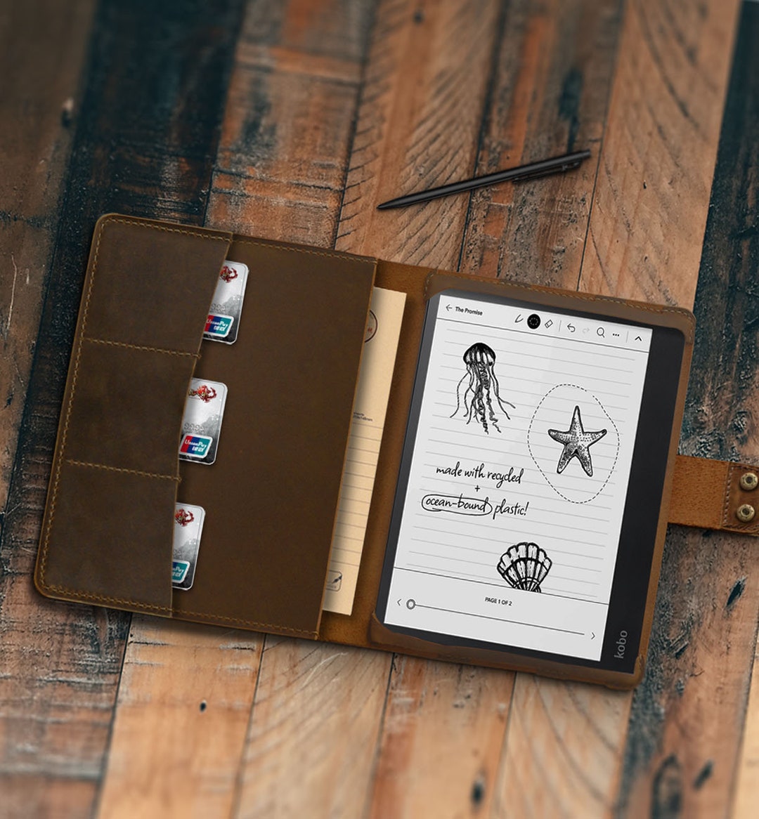 Personalized Leather Kobo Elipsa 2E Cover Pen Pouch, Elipsa Pack