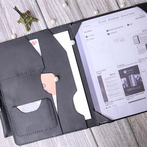 Vintage per Remarkable 2 Case Remarkable1 Folio Organizer Cover, Pelle invecchiata Doppia con contenitore per penna Remarkable Paper Pro Case 2WRUR