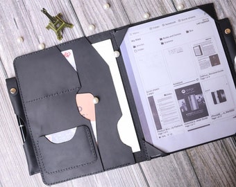 ヴィンテージ風 reMarkable PaperPure ケース フォリオ オーガナイザー カバー ダメージ加工レザー ダブルペン収納ケース 2CVRE01