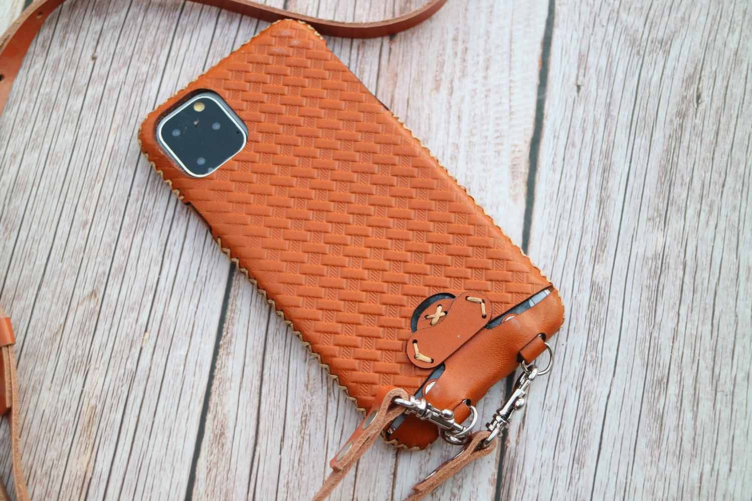 Genuine Tooled Leather Iphone 13 Wallet Case Iphone 12 / 11 Etsy