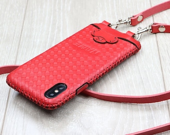 Personalized genuine leather iPhone case,iPhone 16e/15 Plus/15 Pro Max/14/14 Pro/13/14 Pro Max 14 Plus/13 Pro/12 Pro Max Casecrossbody strap