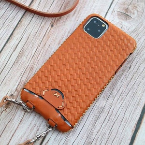 Echt Leder iPhone 16e 15 Pro Max 15 Plus 14 Pro Max Portemonnaie/13 Pro Max/12 Pro/14 Plus Hülle,16 Pro Hülle,Korbgeflecht