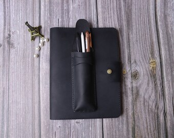 ブラックレザー Supernote Manta A5X2 A6 X2 Nomad カバー（ペンポーチ