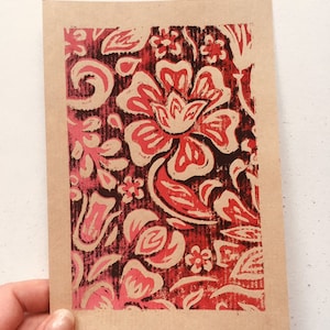 Dual Colour Abstract Original Handmade Lino Print