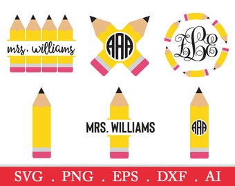 Split Pencil Svg Etsy