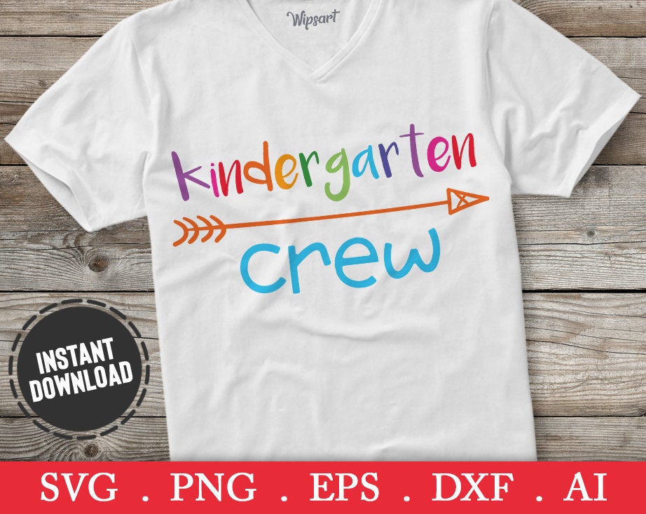 Kindergarten crew svg back to school svg 1st day of school | Etsy