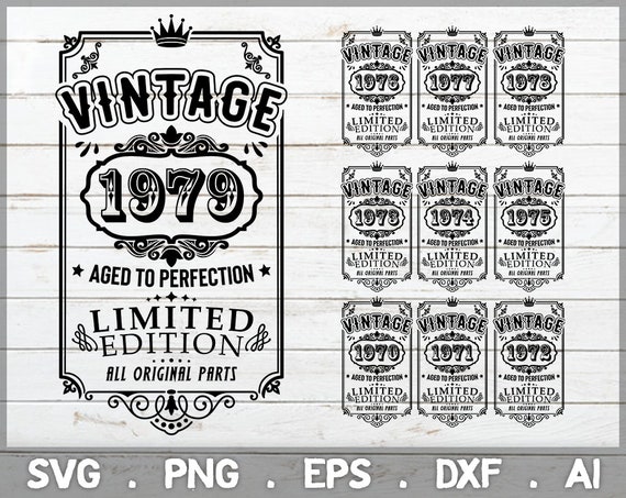 Download 40th Birthday Svg Vintage Birthday Svg Aged To Perfection Etsy