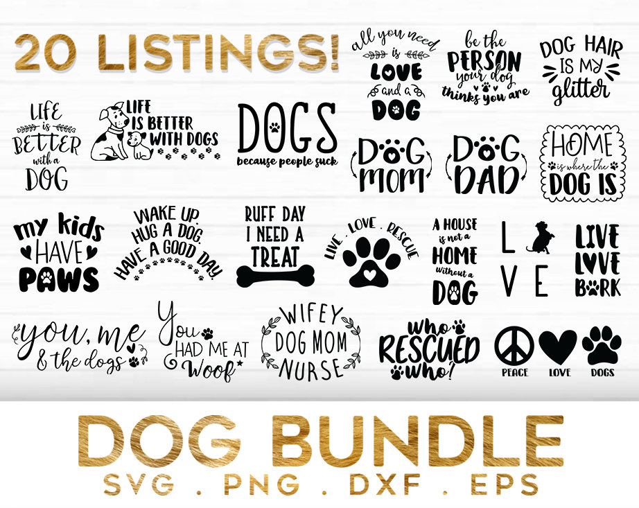 Download Dog Bundle Svg Dog Quotes Svg Dog Svg Files Etsy