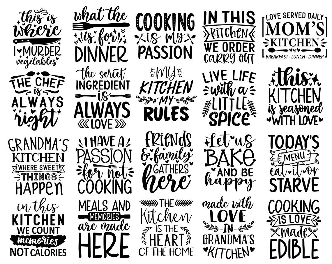 Cutting Board Quotes Bundle Kitchen SVG Bundle Farmhouse Etsy Canada