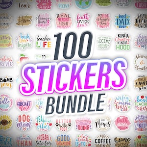 Huge Sticker Bundle PNG, 100 Stickers PNG Quotes
