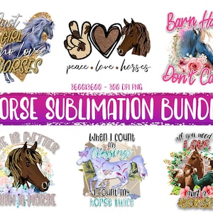 Horse Lover Sublimation Quotes PNG Bundle