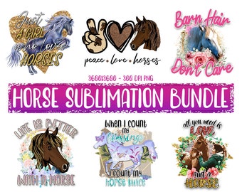 Horse Lover Sublimation Quotes PNG Bundle