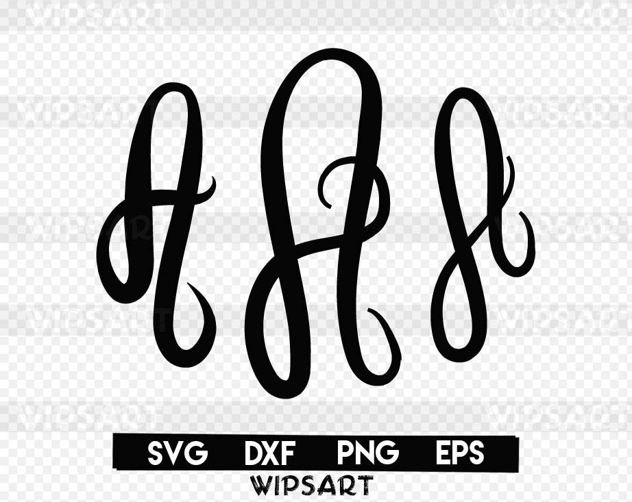 Download Fancy Curl Monogram Svg File Monogram Cut File Monogram Cricut Monogram Vinyl Monogram Clipart Monogram Silhouette