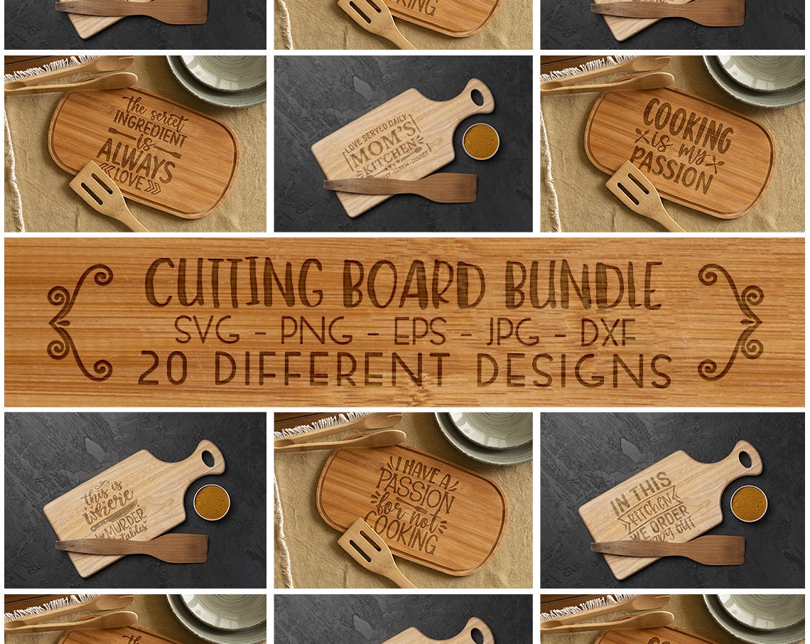 Cutting Board Designs SVG Bundle