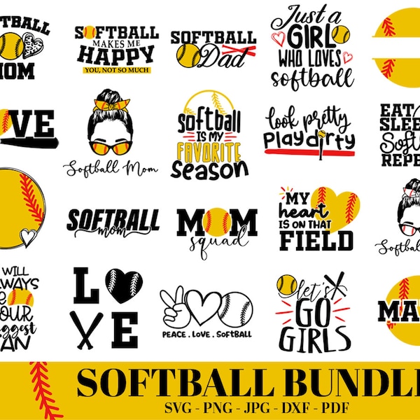 Softball SVG Bundle, softball mom svg, softball lover svg, Softball png bundle, softball girl svg