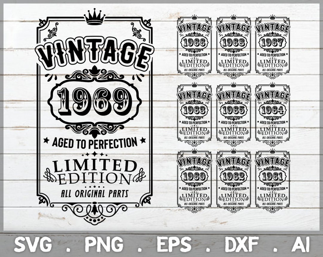 50th Birthday Svg, Vintage Birthday Svg, Aged to Perfection Svg