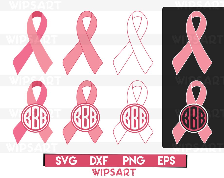 Download Woman Breast Cancer Ribbon Svg Monogram Cancer Ribbon Breast Etsy