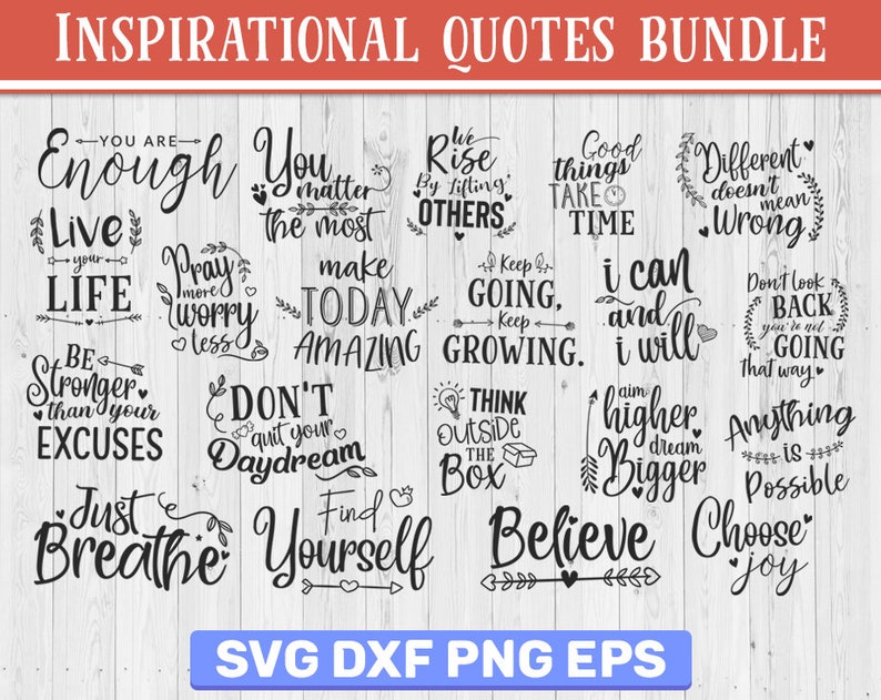 Download Sale 20 Inspirational Quotes Bundle Quote Sign Svg Etsy