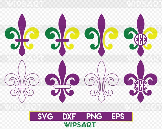 Sale Mardi Gras Svg Fleur De Lis Svg Mardi Gras Monogram Etsy