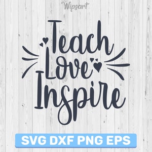 Leer liefde inspireren svg, leraar svg, leer Love Inspire png, school svg, terug naar school svg, leer Love Inspire silhouet, illustraties