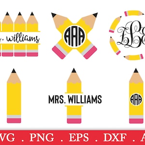 Pencil svg, school clipart, school svg, back to school svg, teacher svg, pencil monogram svg, Pencil cut file, Split Pencil svg,