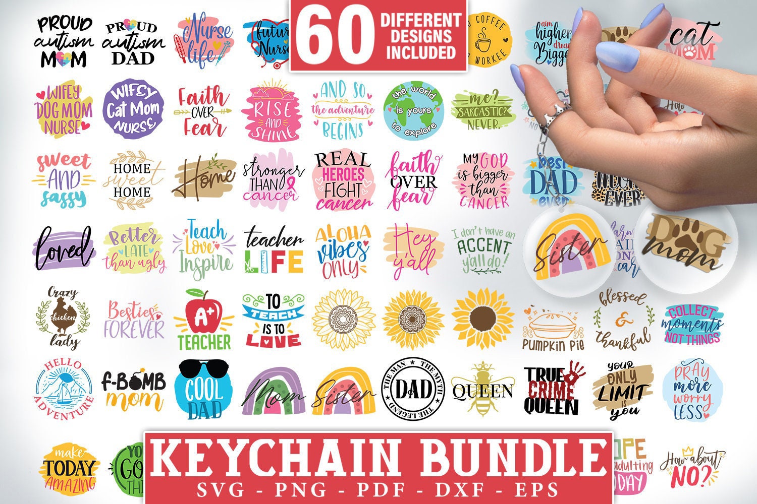 Keychain Bundle SVG, Keychain SVG Quotes