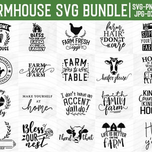 Farmhouse SVG Bundle, Farmhouse Quotes Cut Files, Farm Monogram, Family svg, Farmhouse wreath svg, Farmers Market Fresh Produce, farm signs