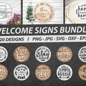 Welcome Sign SVG Bundle | Round Door Signs SVG Bundle