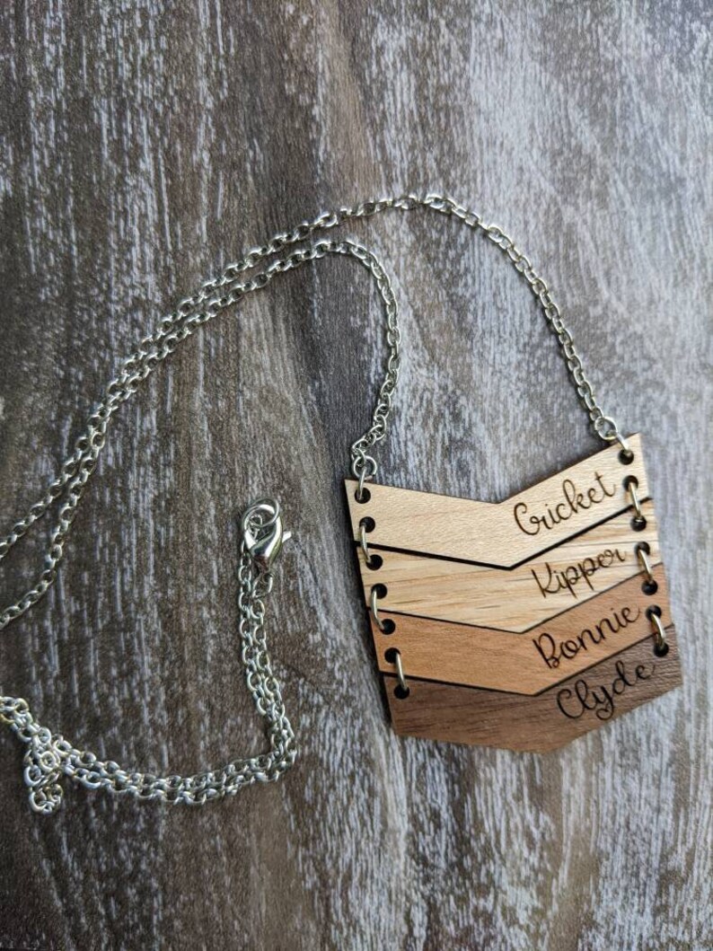 customize jewelry wood necklace wood name necklace Personalized name necklace necklace