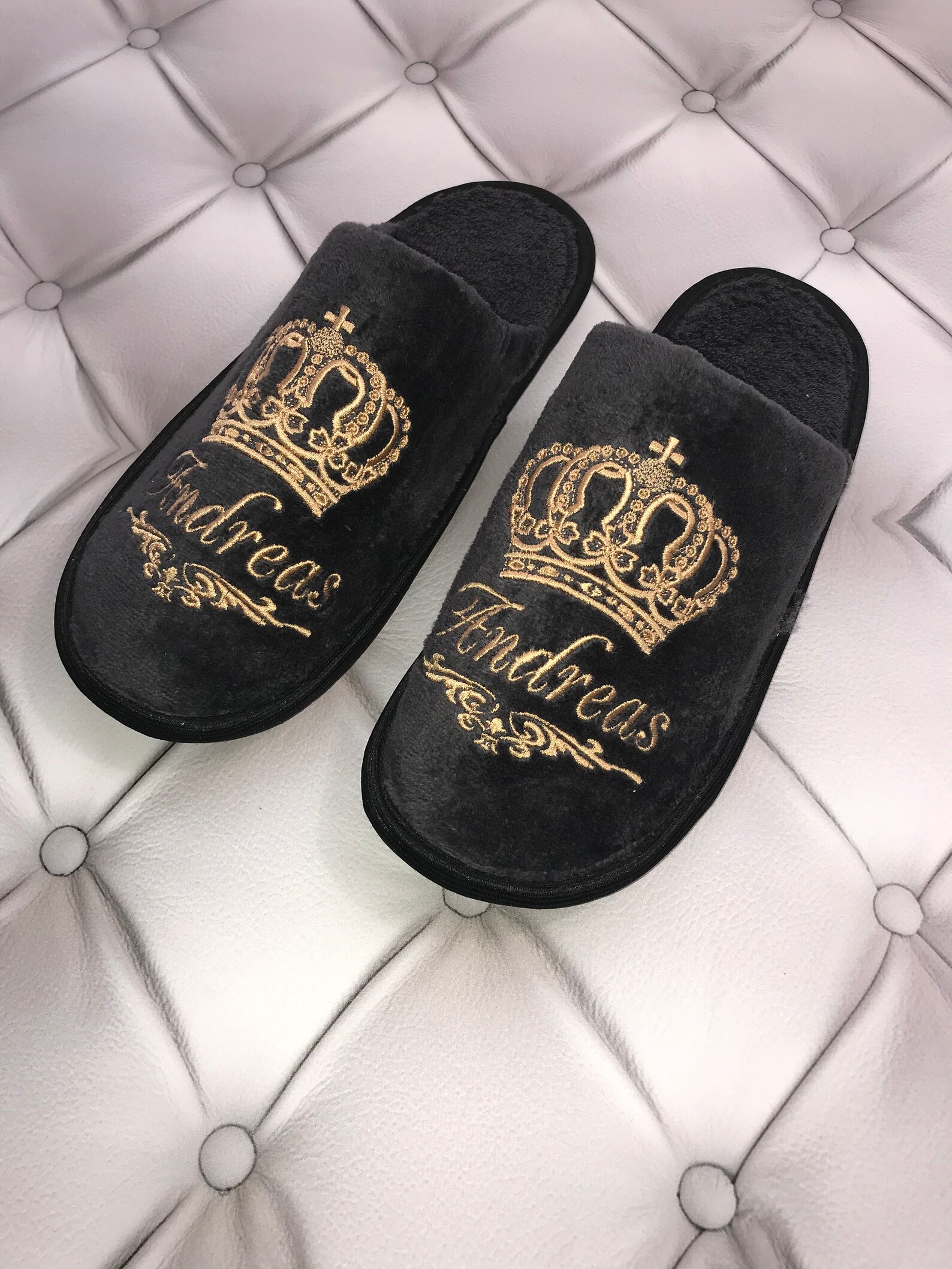 Personalized slippers spa day slippers with embroidery gift Etsy