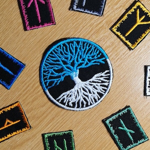 Yggdrasil Custom Faded Tree of Life Norse Mythology Iron on Patches