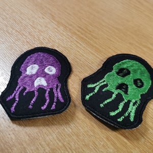 Creepy Jellyfish Skull Iron On Embroidered Patch
