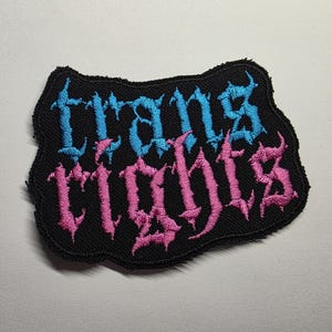 Protect Trans Rights Metal Embroidered Patch LGBTQ+ Patches