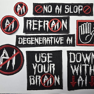 Down With AI Embroidered Patch