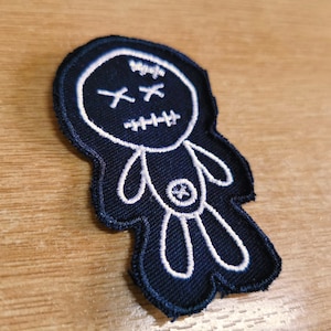 Voodoo Doll Iron On Patch Spooky Halloween Occult Witch Wiccan Magic Embroidered Collectable Patches
